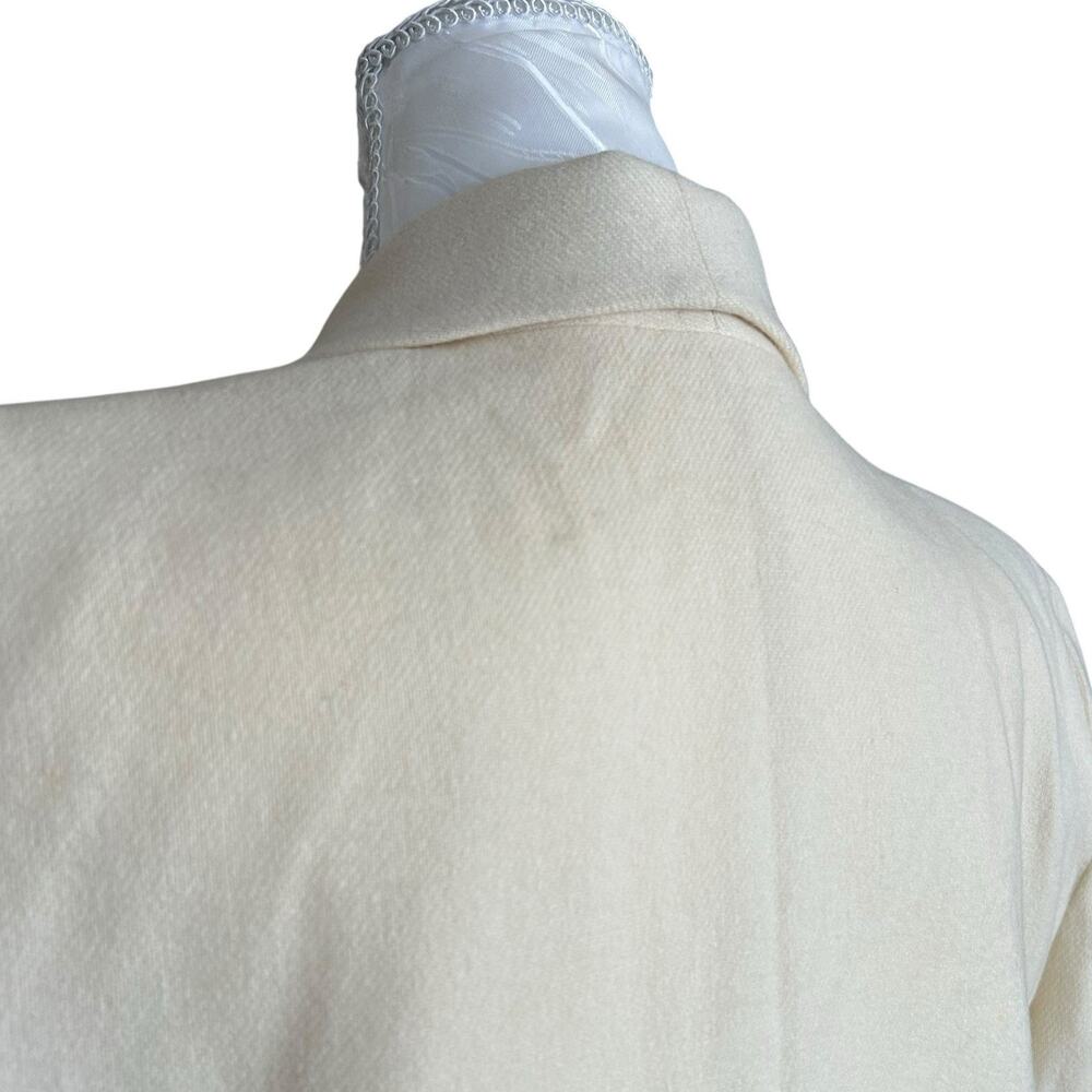 80s Cream Wool Skirt Suit Set Blazer XS Light Academia - Picture 14 of 16